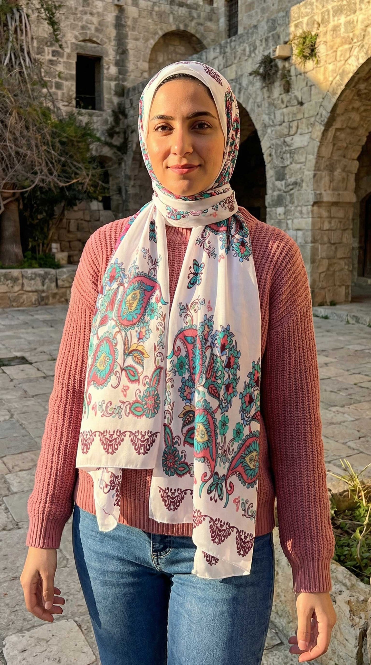 Elegant Paisley Chiffon Scarf