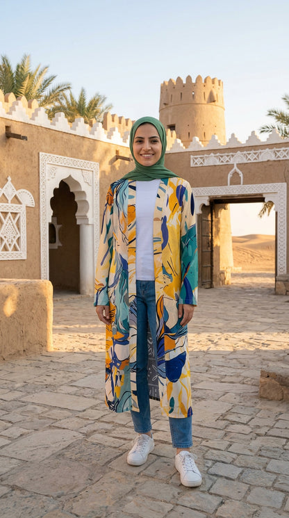 Yellow Colorful Cardigan