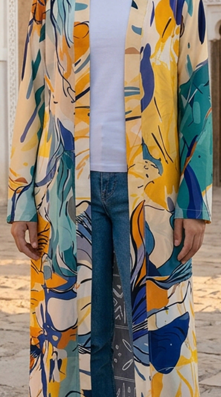 Yellow Colorful Cardigan