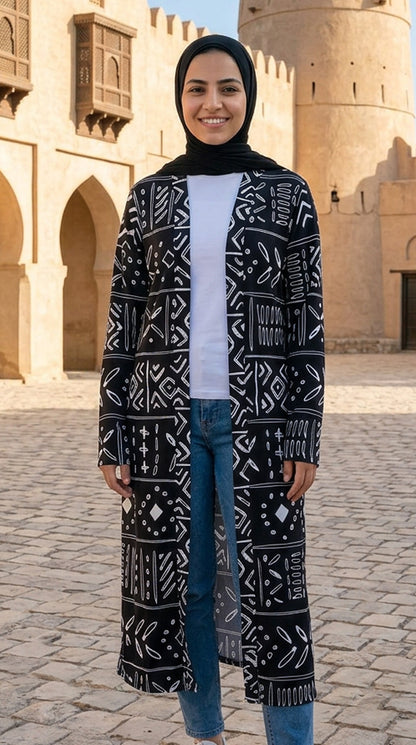 Black Abstract Cardigan