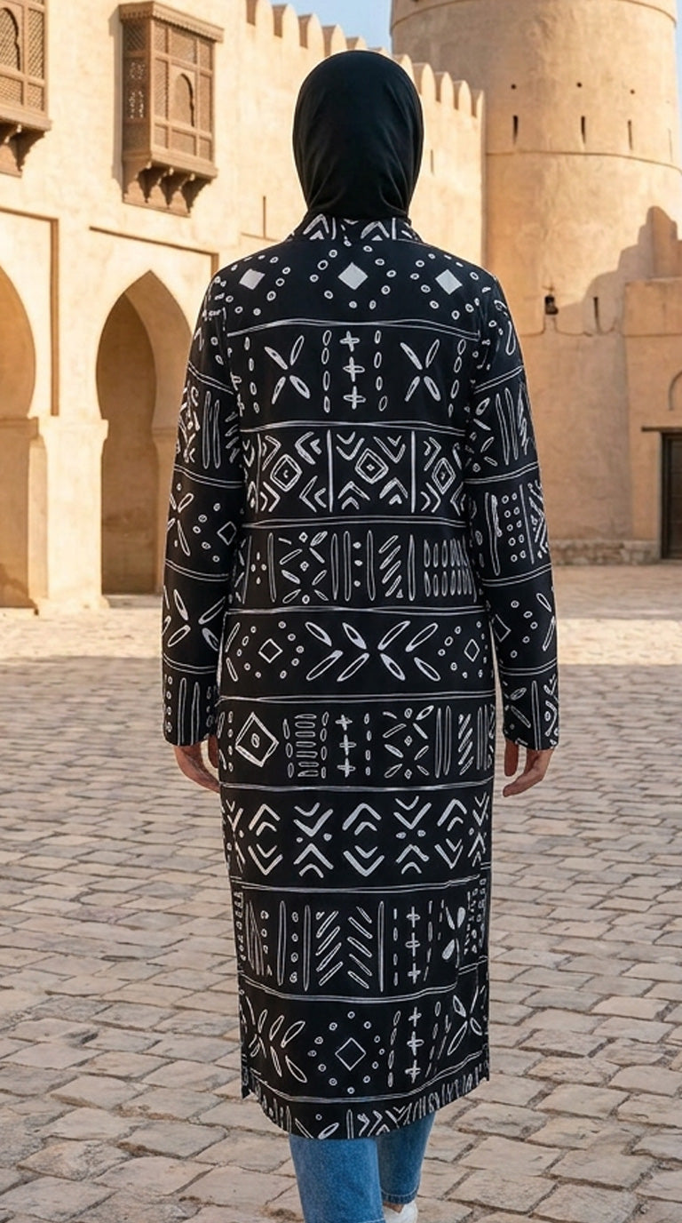 Black Abstract Cardigan