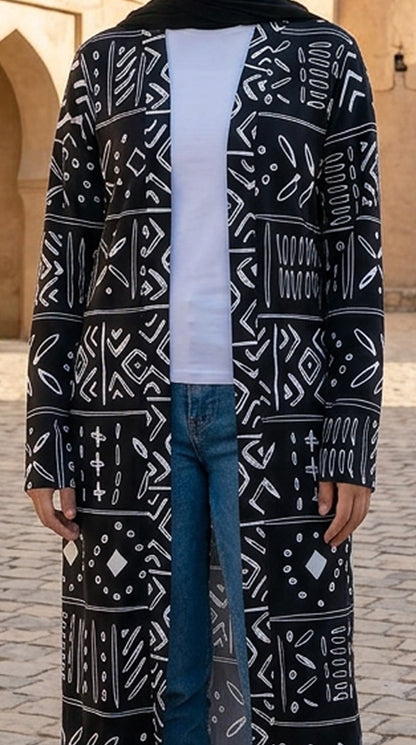 Black Abstract Cardigan
