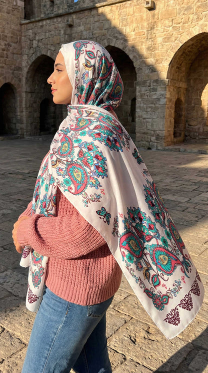Elegant Paisley Chiffon Scarf