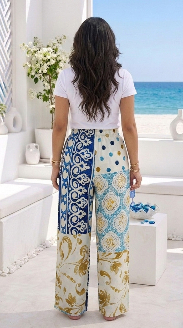 Blue Boho Pants