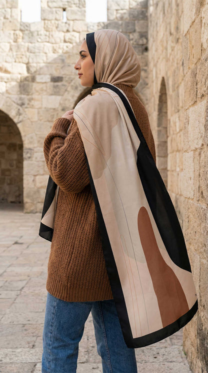 Brown Vintage Chiffon Scarf
