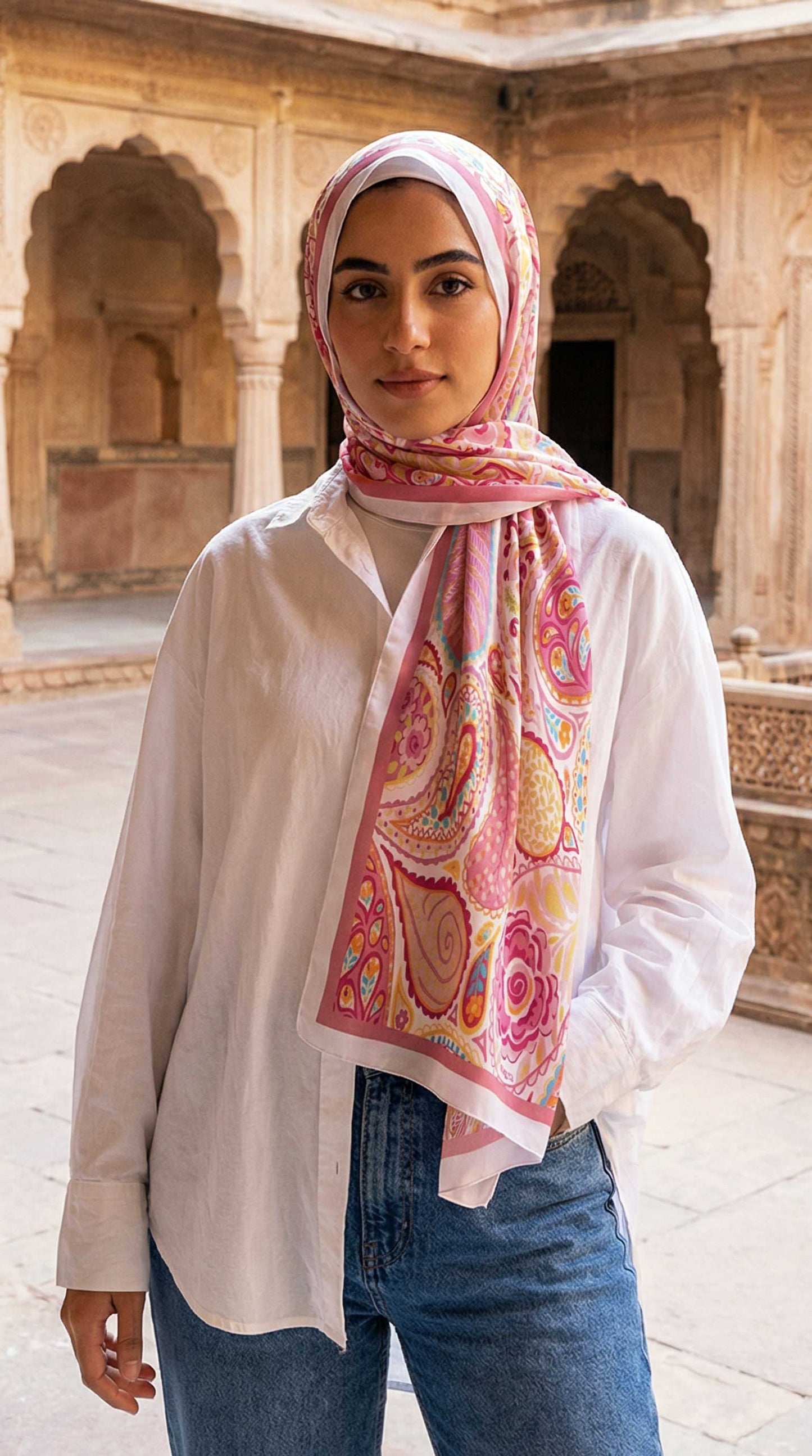 Indian Paisley Chiffon Scarf