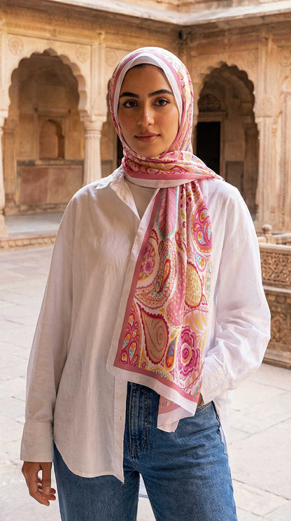 Indian Paisley Chiffon Scarf