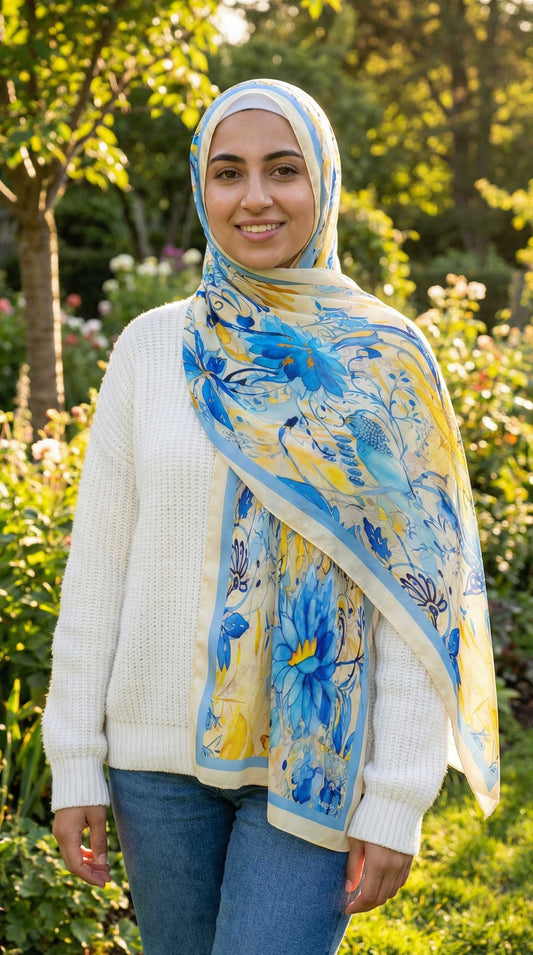 Floral Summer Chiffon Scarf