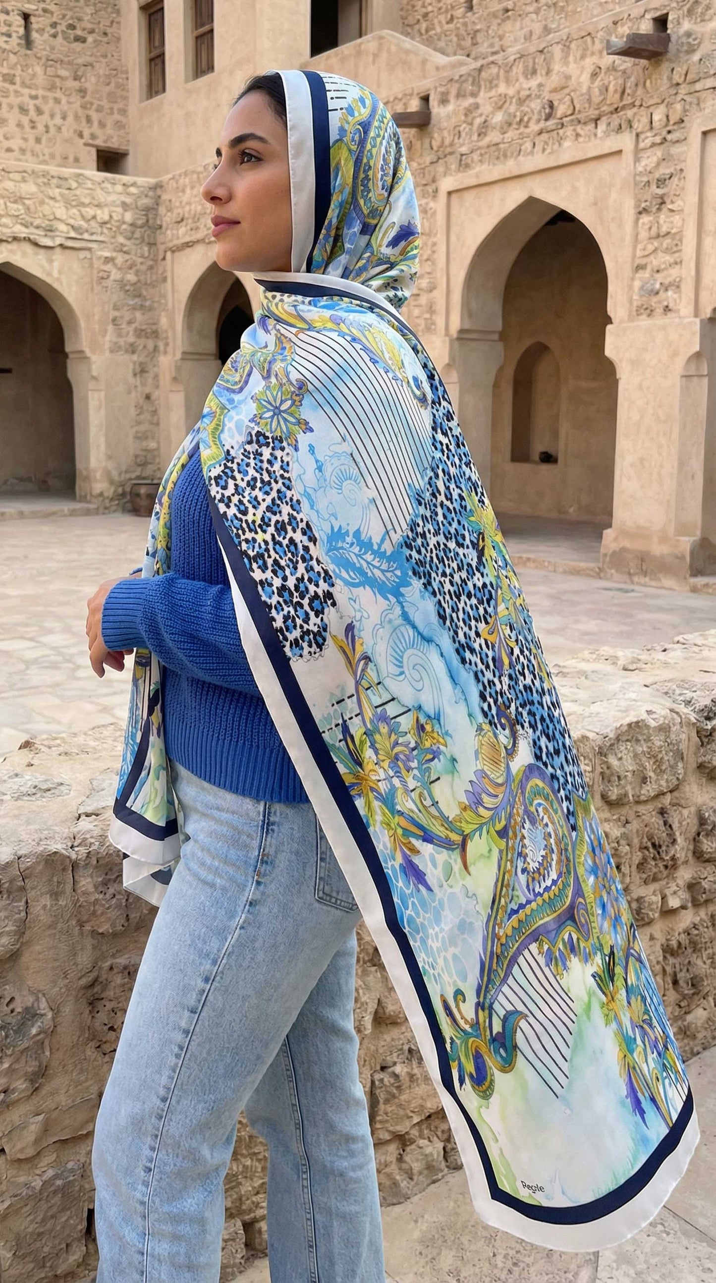 Tiger Paisley Cotton Scarf