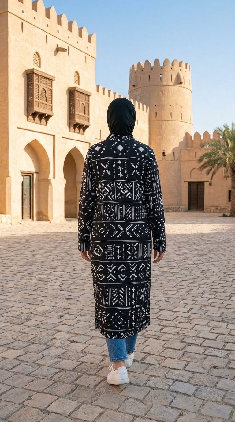 Black Abstract Cardigan