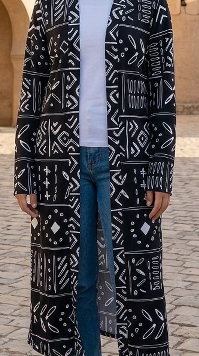 Black Abstract Cardigan