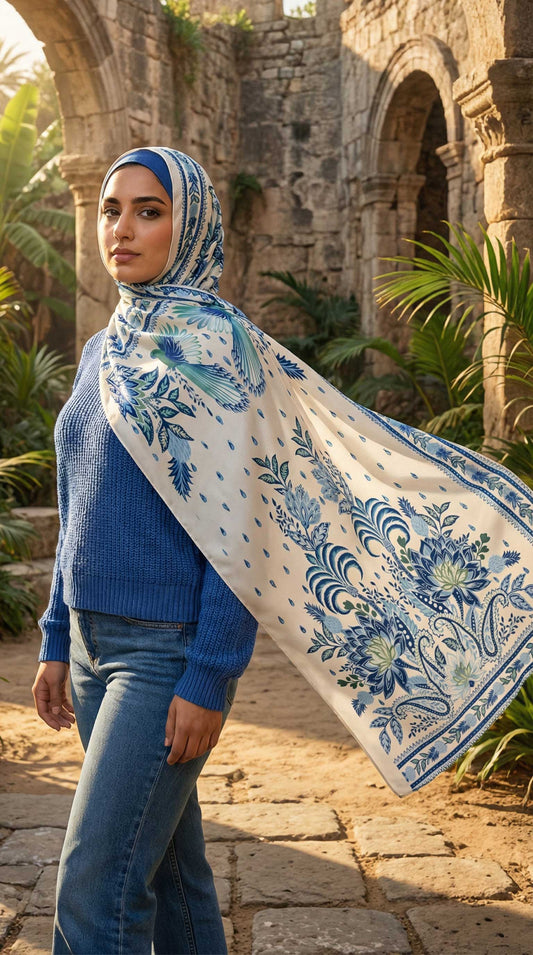 Moroccan brush Chiffon Scarf