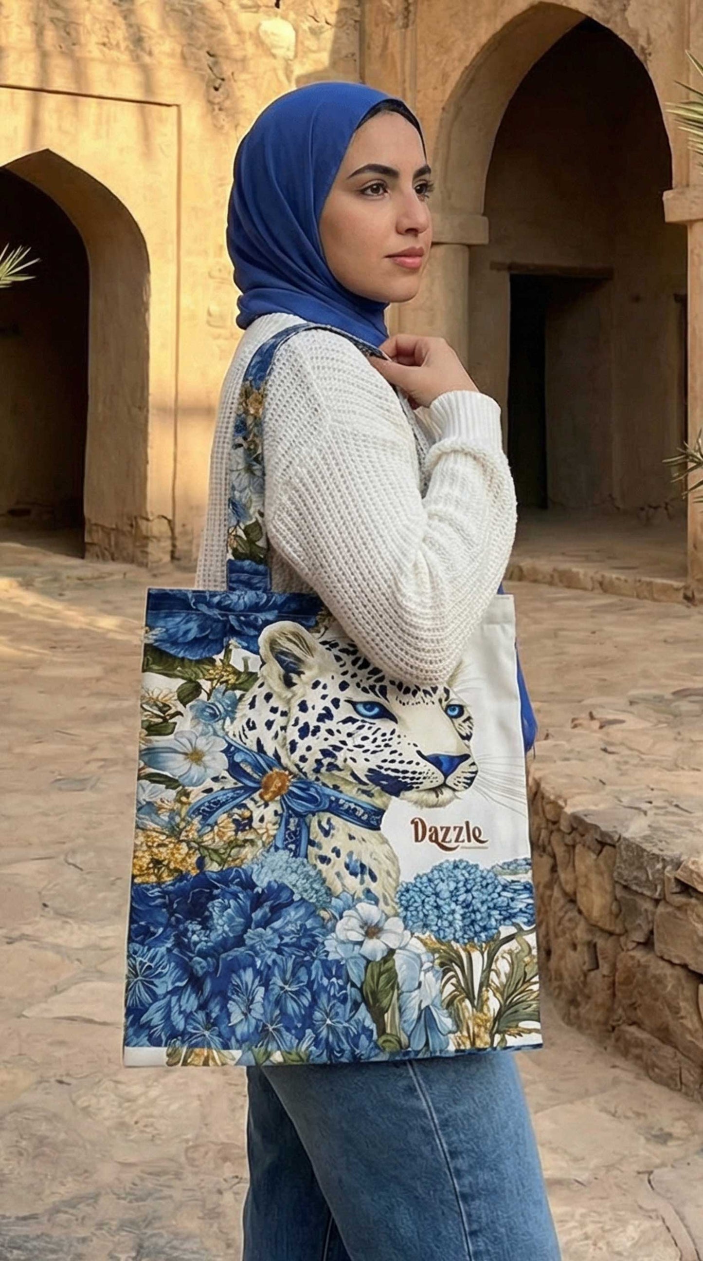 Blue Tiger Tote Bag